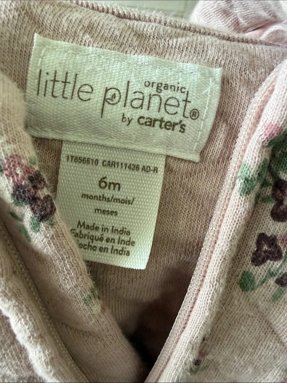 Carter's Light Pink Quilted Floral Hooded One-Piece
